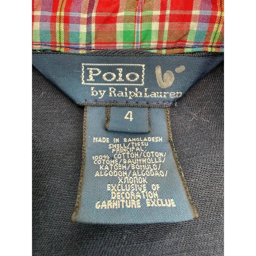 Ralph Lauren Toddler Bundle Size 4 Navy Chore Jacket & Green Gingham Button Down